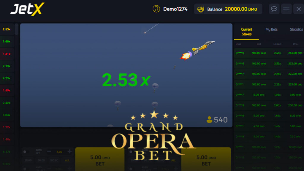Grand Opera Bet Crash oyunları