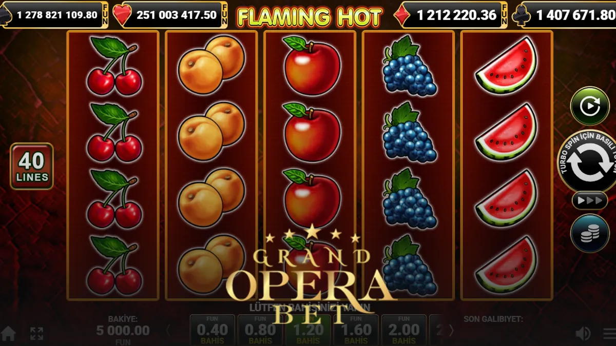 Grandoperabet Flaming Hot oyunu